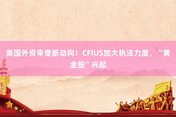 美國外資審查新動(dòng)向！CFIUS加大執(zhí)法力度，“黃金股”興起